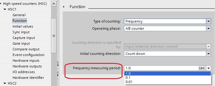 بخش Frequency measuring period