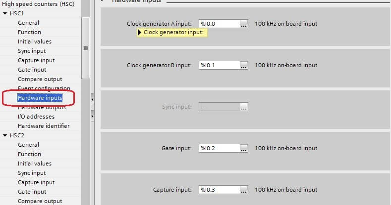 بخش Hardware input