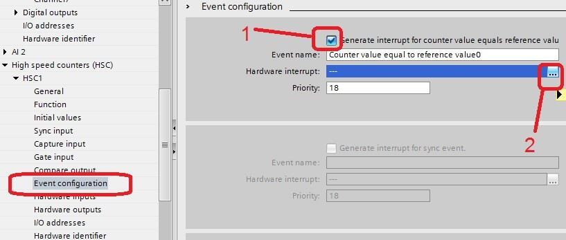 Event configuration