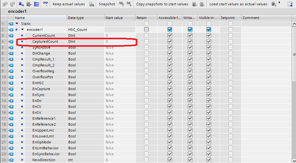 رجیستر CapturedCount