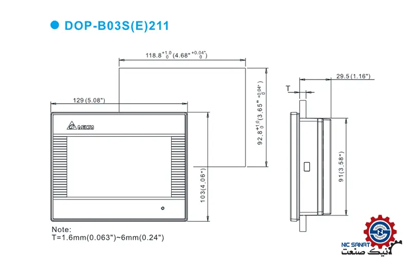 ابعاد اچ ام آی دلتا مدل DOPB07S410