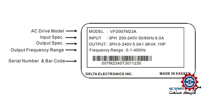 کدخوانی اینورتر VFD007M43B دلتا