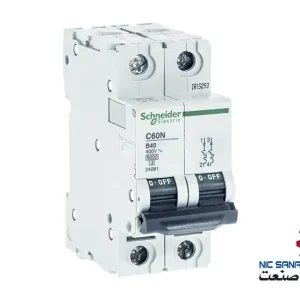 خرید کلید مینیاتوری اشنایدر تیپ B دو پل 2 آمپر AC/DC مدل A9F73202