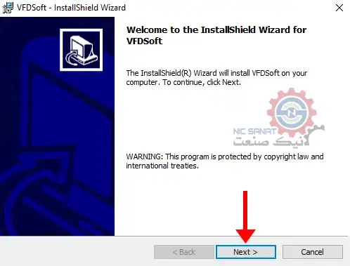 پنجره خوش آمدگویی نرم افزار VFD SOFT