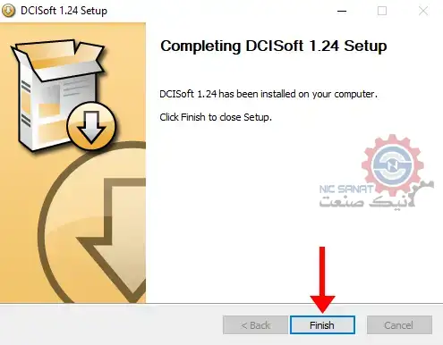 اتمام نصب نرم افزار DCI Soft