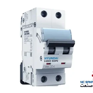 خرید کلید مینیاتوری هیوندای تیپ C موتوری دو پل 16 آمپر قدرت قطع 6KA