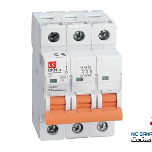 خرید کلید مینیاتوری ال اس تیپ C سه پل 50A جریان قطع 6KA کد BKN-3P-C50A