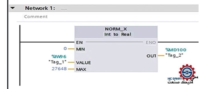 بلوک norm در آموزش Tia portal