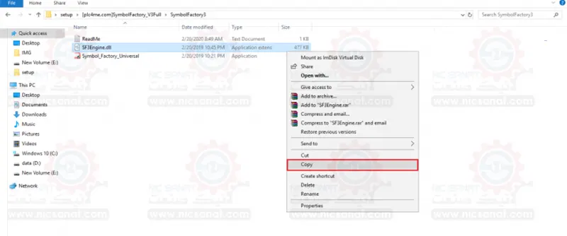 فایل SF3Engine.dll را کپی کنید.