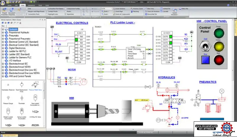 نمایش نرم افزار طراحی مدار Automation Studio