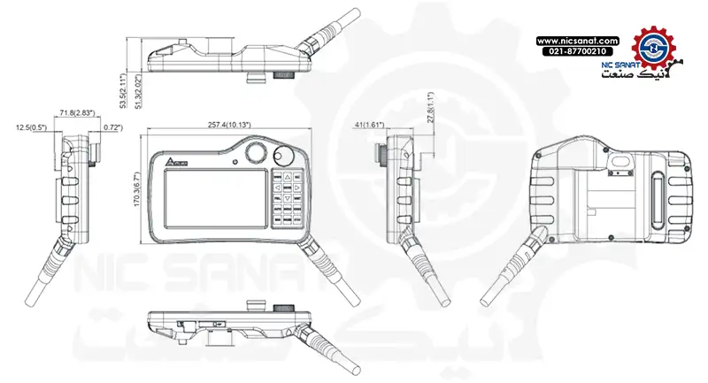 ابعاد HMI DOP-H07S465 دلتا