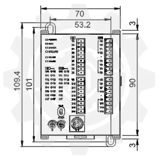 ابعاد plc دلتا مدل DVP28SV11S2