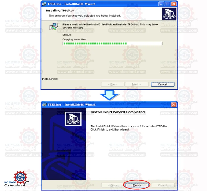 اتمام نصب نرم افزار TPEditor
