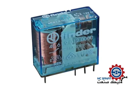 خرید رله کتابی 16 آمپر 12 ولت DC فیندر تک کنتاکت مدل 40.61.9.012.0000